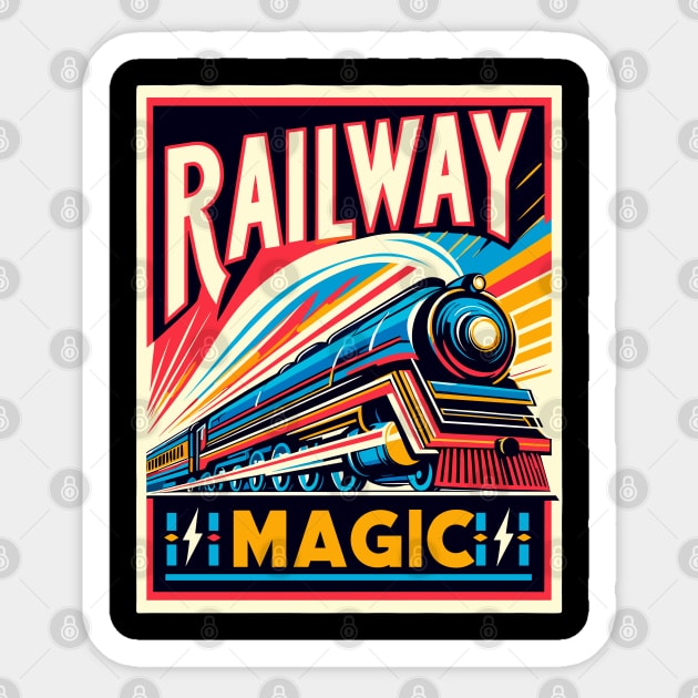 Train Vintage, Railway Magic Sticker by Vehicles-Art